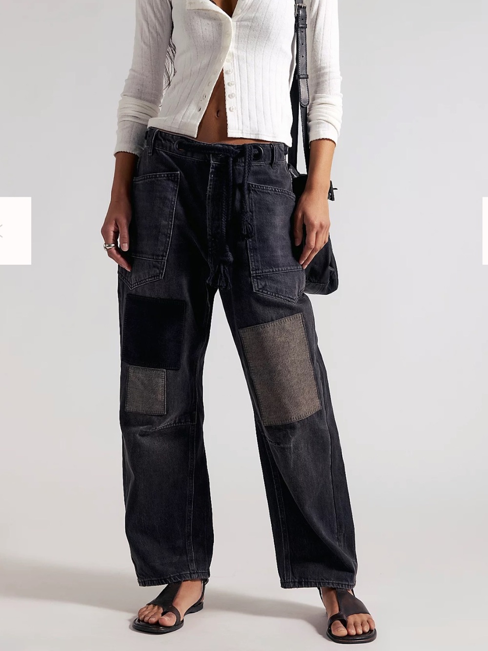We The Free Moxie Pull-On Barrel Jeans in Night Hawk